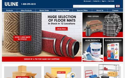 Uline website screenshot
