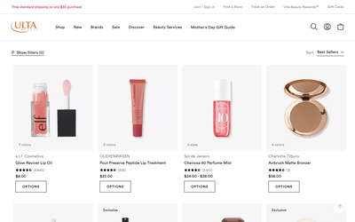 Ulta Beauty website screenshot