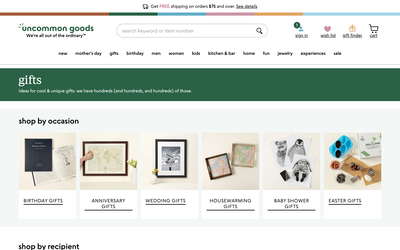 Uncommon Goods website screenshot