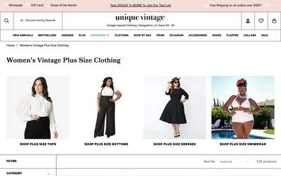 Unique Vintage website screenshot