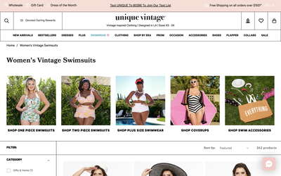 Unique Vintage website screenshot