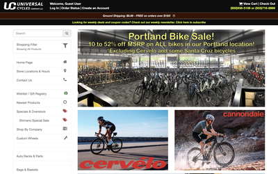 Universal Cycles website screenshot
