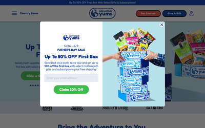Universal Yums website screenshot