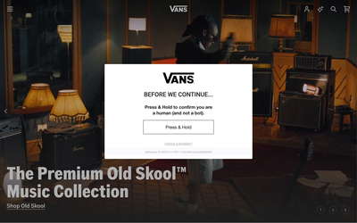 Vans website screenshot
