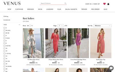 VENUS Fashion website screenshot
