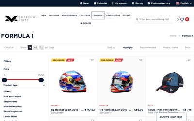 Verstappen.com website screenshot