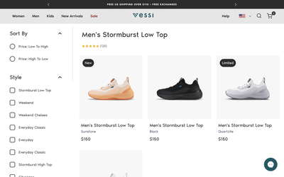 Vessi website screenshot