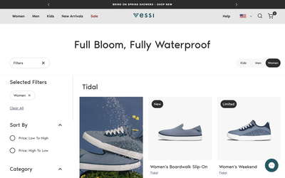 Vessi website screenshot