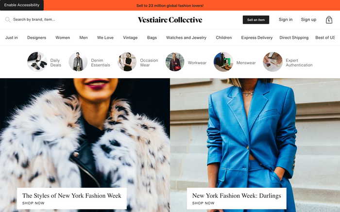 Vestiaire Collective screenshot