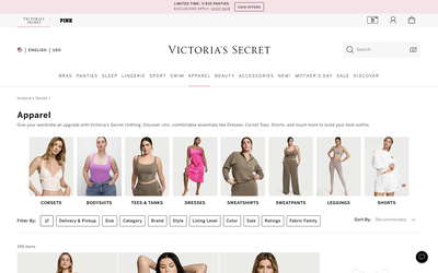 Victoria's Secret website screenshot