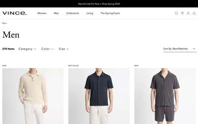 Vince website screenshot