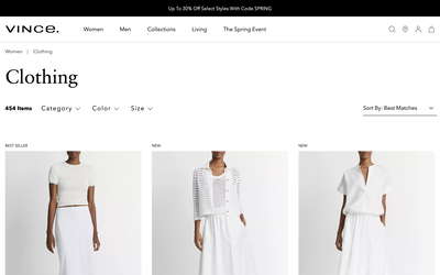Vince website screenshot