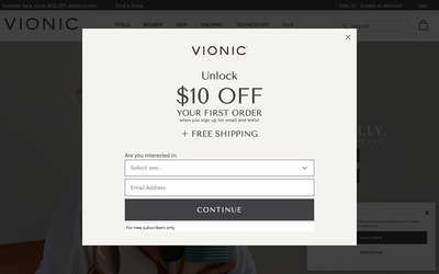 Vionic Shoes website screenshot