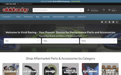 Vivid Racing website screenshot