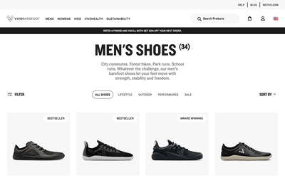 Vivobarefoot website screenshot
