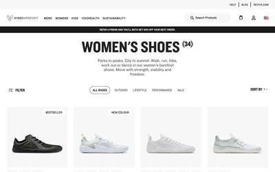 Vivobarefoot website screenshot