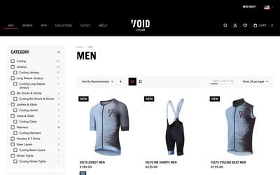 Void Cycling website screenshot