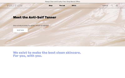 Volition Beauty website screenshot