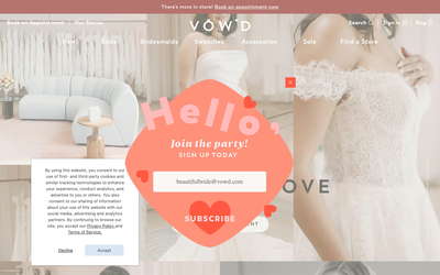 Vow'd Weddings website screenshot
