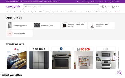 Wayfair website screenshot