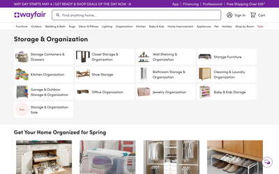 Wayfair website screenshot