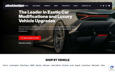 Wheels Boutique website screenshot