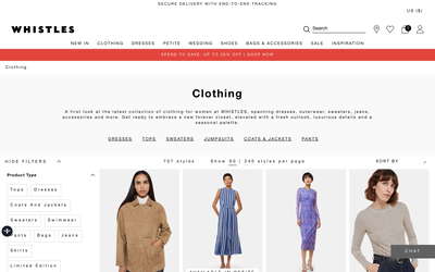 Whistles website screenshot