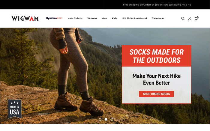 Wigwam Socks screenshot