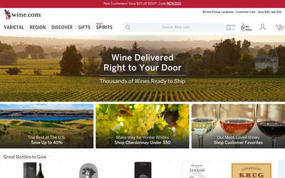 Wine.com website screenshot