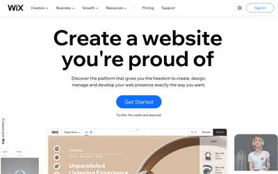 Wix website screenshot