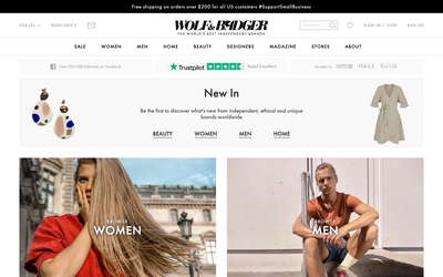 Wolf & Badger website screenshot
