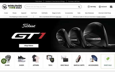 Worldwide Golf Shops website screenshot