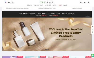 YesStyle website screenshot
