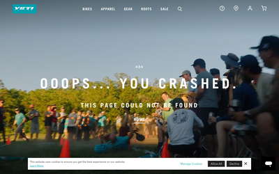 Yeti Cycles website screenshot