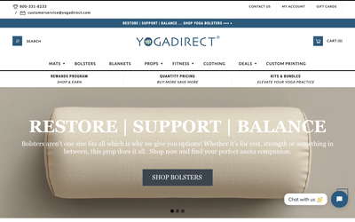 Yoga Direct website screenshot