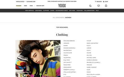 YOOX website screenshot