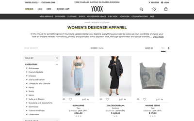 YOOX website screenshot