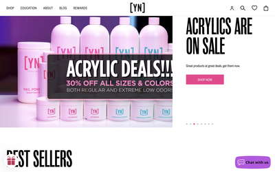 Young Nails website screenshot