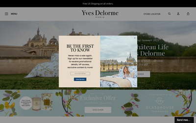 Yves Delorme USA website screenshot