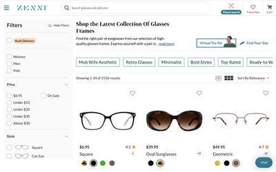 Zenni Optical website screenshot