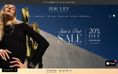 Zoë Lev Jewelry website screenshot