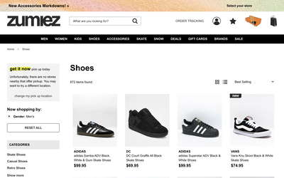 Zumiez website screenshot