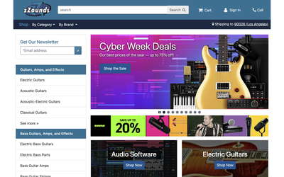 zZounds website screenshot